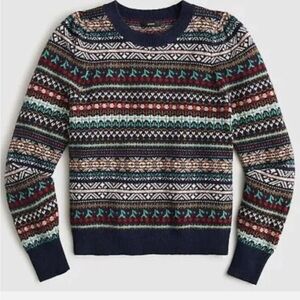 J.Crew fair isle puff sleeve sweater